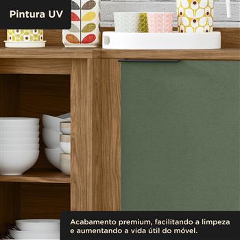  Balcão canto reto 100% MDF Toscana - freijó / jade BTO04 