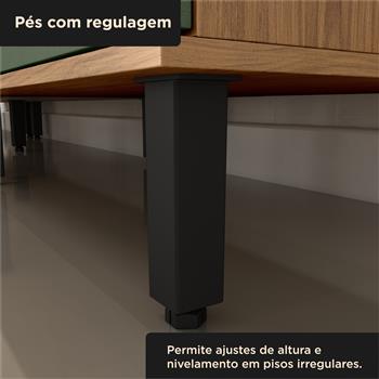  Balcão canto reto 100% MDF Toscana - freijó / jade BTO04 