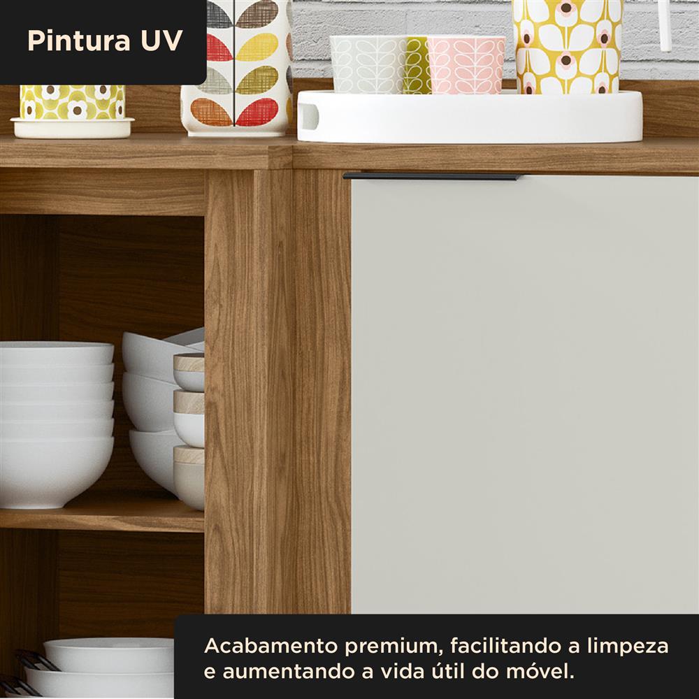 Balcão canto reto 100% MDF Toscana - freijó / off-white BTO04 