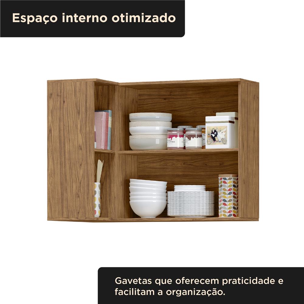 Aéreo canto reto 100% MDF Toscana - freijó / freijó ATO04 