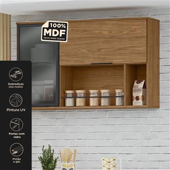 Aéreo 120cm 100% MDF Toscana - duas portas - freijó / freijó ATO05 