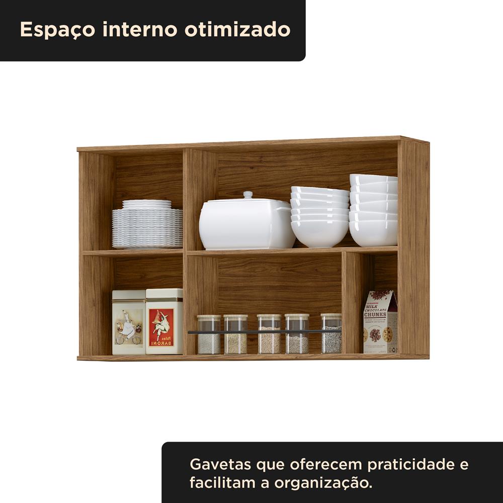 Aéreo 120cm 100% MDF Toscana - duas portas - freijó / freijó ATO05 