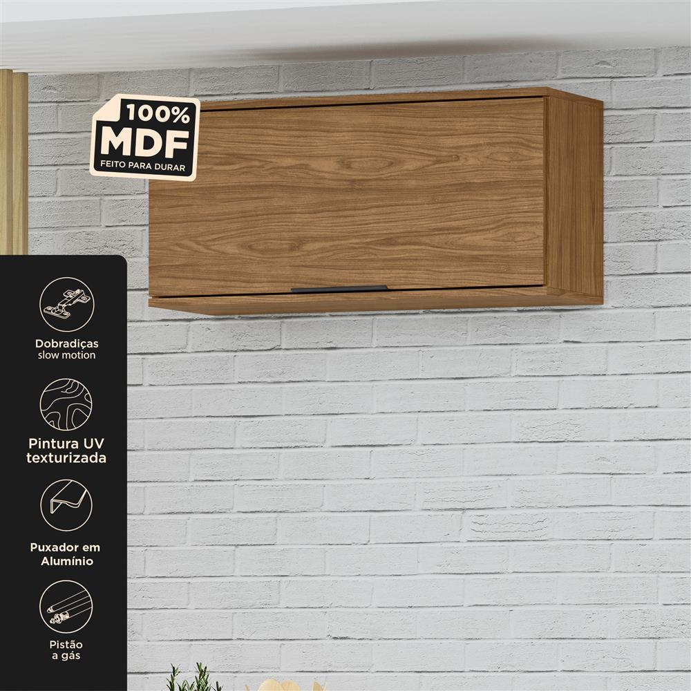 Aéreo basculante 80cm 100% MDF Toscana - freijó / freijó ATO02 