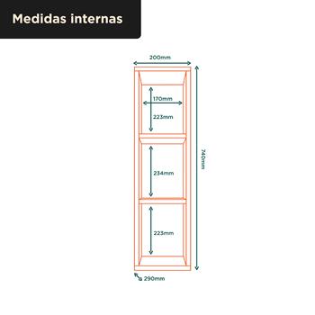 Aéreo basculante 20cm 100% MDF Toscana - freijó / freijó ATO01 