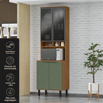 Paneleiro 1 forno 100% MDF Toscana - freijó / jade PTO01 