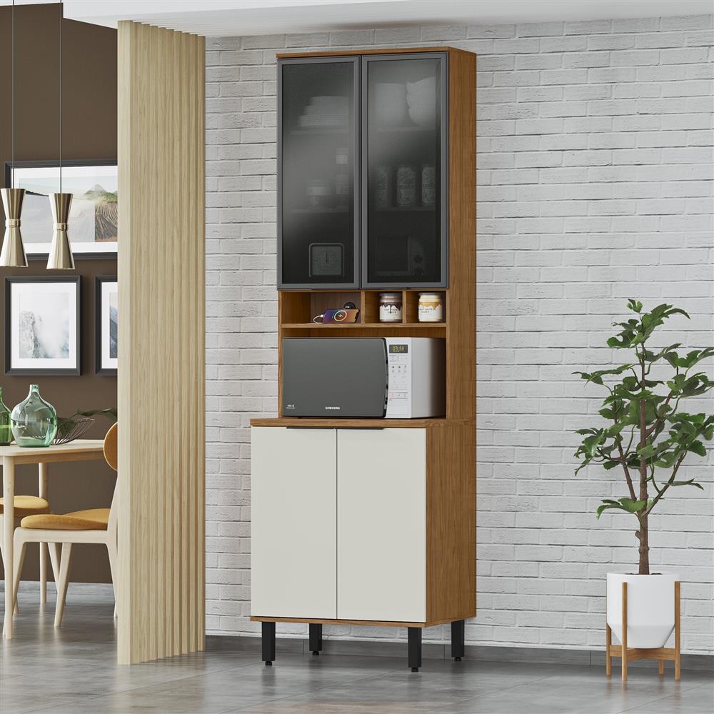 Paneleiro 1 forno 100% MDF Toscana - freijó / off-white PTO01 