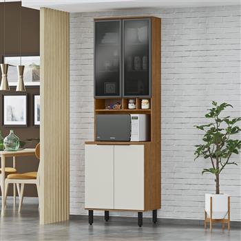 Paneleiro 1 forno 100% MDF Toscana - freijó / off-white PTO01 