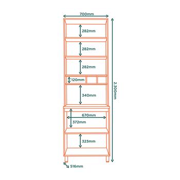 Paneleiro 1 forno 100% MDF Toscana - freijó / off-white PTO01 