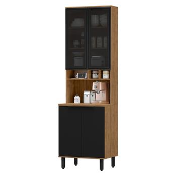 Paneleiro 1 forno 100% MDF Toscana - freijó / nero PTO01 