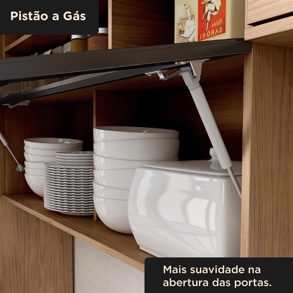 Paneleiro 1 forno 100% MDF Toscana - freijó / nero PTO01 