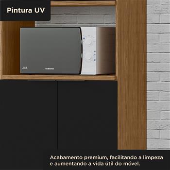 Paneleiro 1 forno 100% MDF Toscana - freijó / nero PTO01 