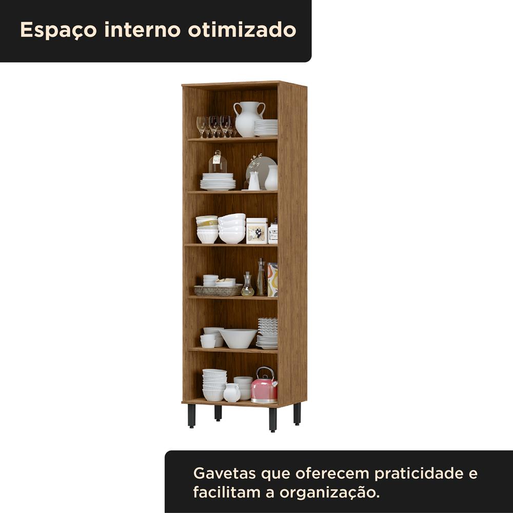 Cristaleira 2 portas 100% MDF Toscana - freijó / freijó   PTO02 