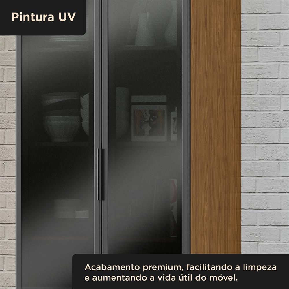 Cristaleira 2 portas 100% MDF Toscana - freijó / freijó   PTO02 