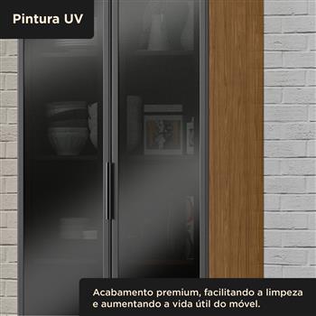 Cristaleira 2 portas 100% MDF Toscana - freijó / freijó   PTO02 