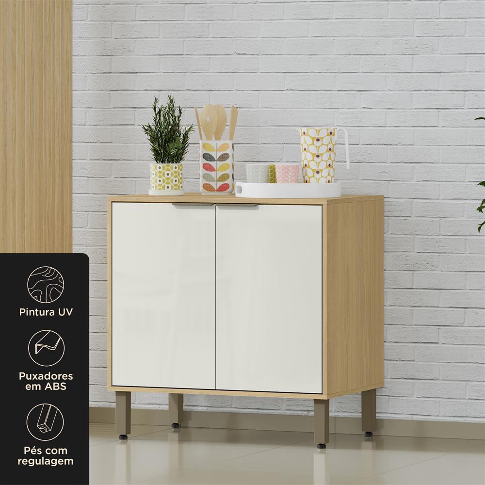 Balcão 80cm Glória - castanho / off-white  BGL01 