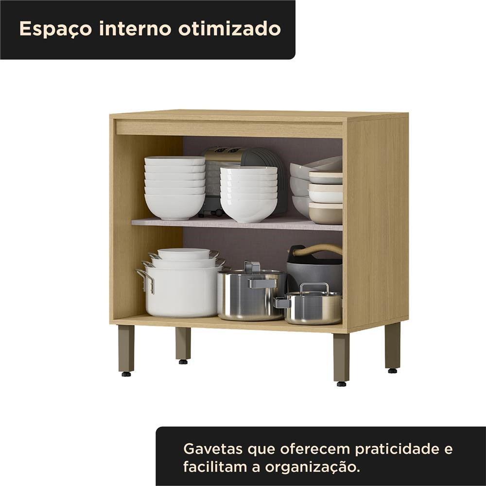 Balcão 80cm Glória - castanho / off-white  BGL01 