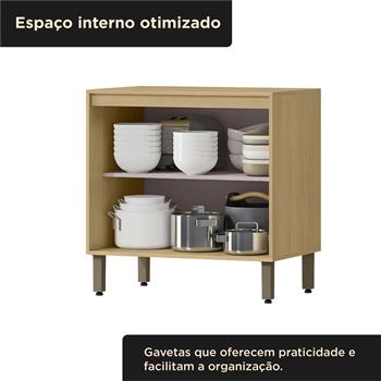 Balcão 80cm Glória - castanho / off-white  BGL01 