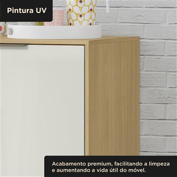 Balcão 80cm Glória - castanho / off-white  BGL01 