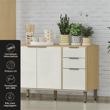 Balcão 120cm Glória - castanho / off-white BGL02 