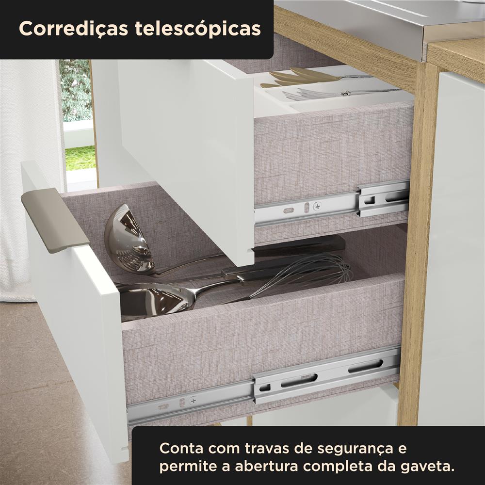 Balcão 120cm Glória - castanho / off-white BGL02 