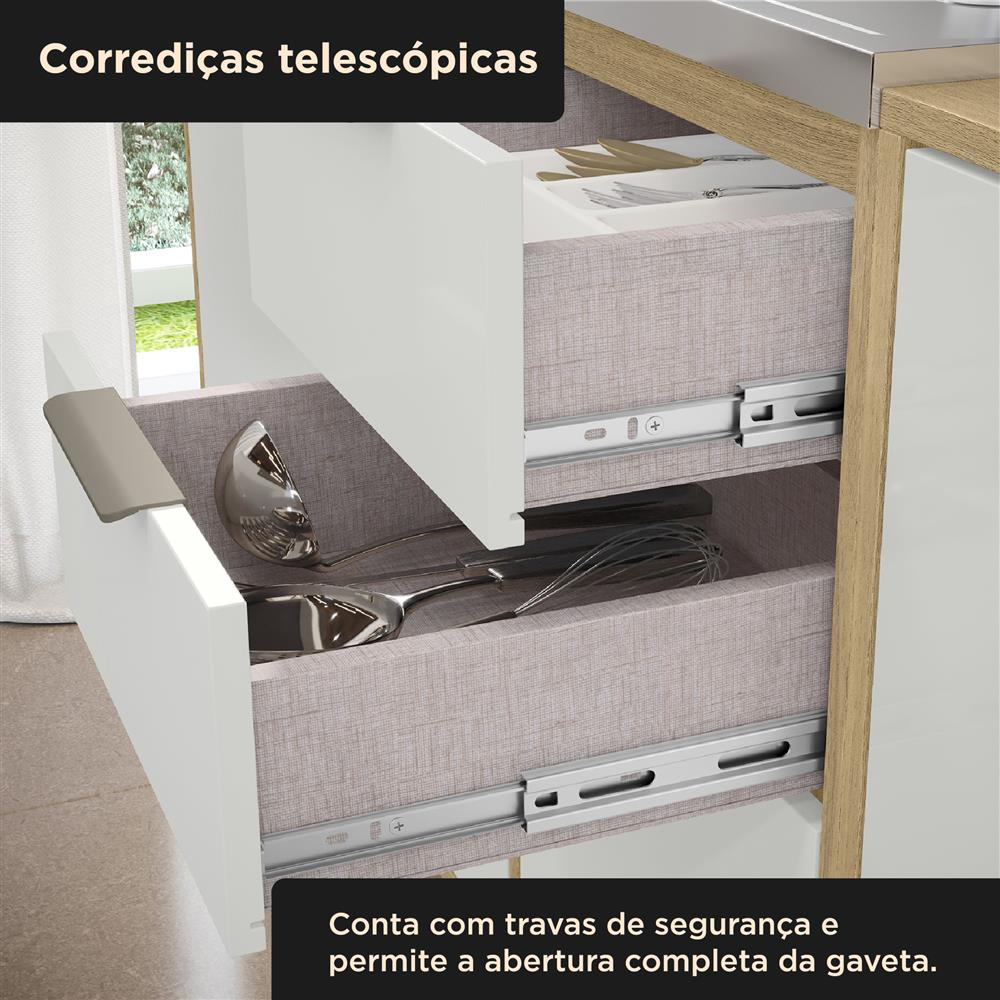 Balcão 120cm Glória - castanho / off-white BGL02 