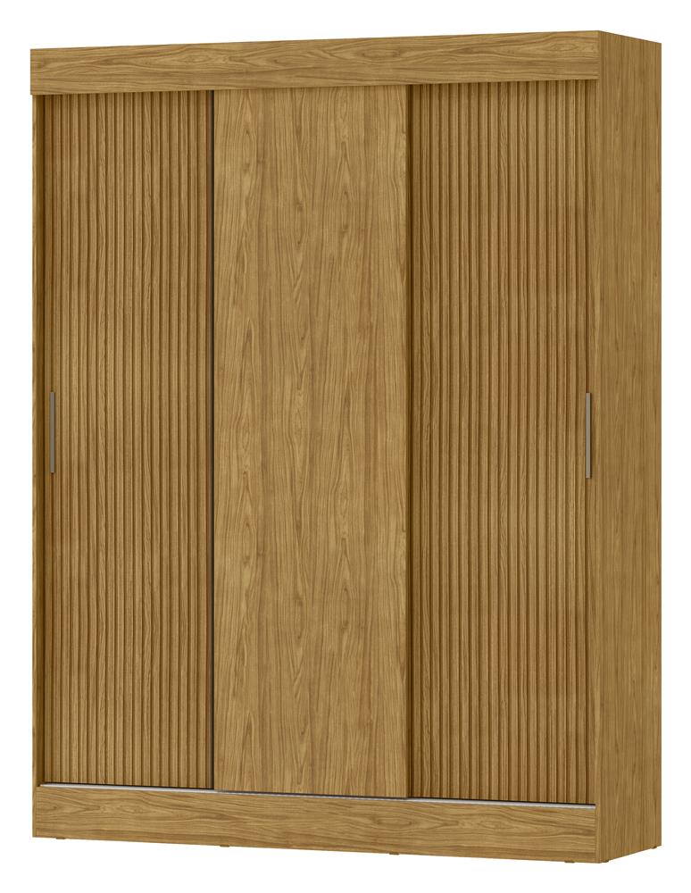 Guarda-roupa casal 3 portas de correr 2 gavetas Sírius  - marrocos / off-white RD055  