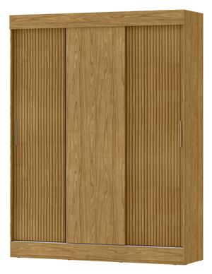 Guarda-roupa casal 3 portas de correr 2 gavetas Sírius  - marrocos / off-white RD055  