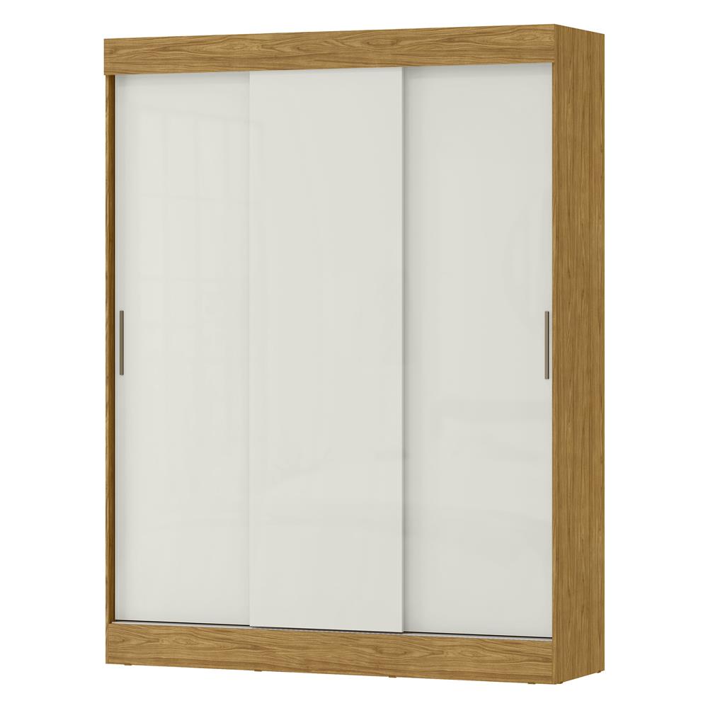 Guarda-roupa casal 3 portas de correr 2 gavetas Sírius  - marrocos / off-white RD055  