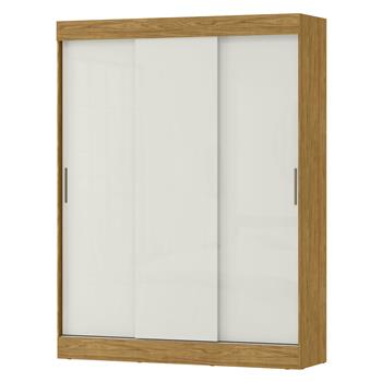 Guarda-roupa casal 3 portas de correr 2 gavetas Sírius  - marrocos / off-white RD055  