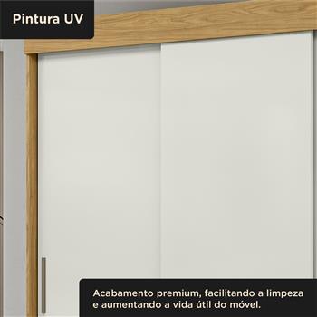 Guarda-roupa casal 3 portas de correr 2 gavetas Sírius  - marrocos / off-white RD055  