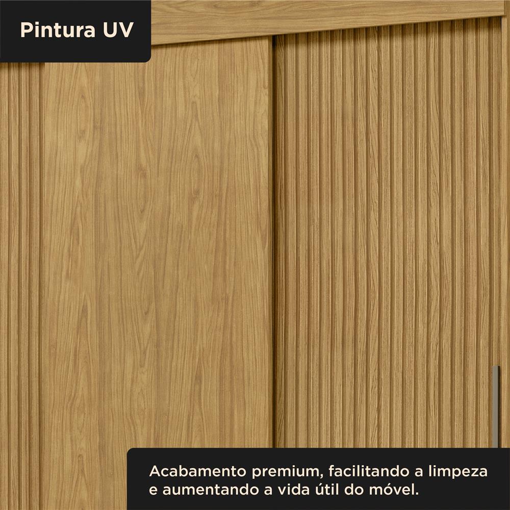 Guarda-roupa casal 3 portas de correr 2 gavetas Sírius  - marrocos / off-white RD055  