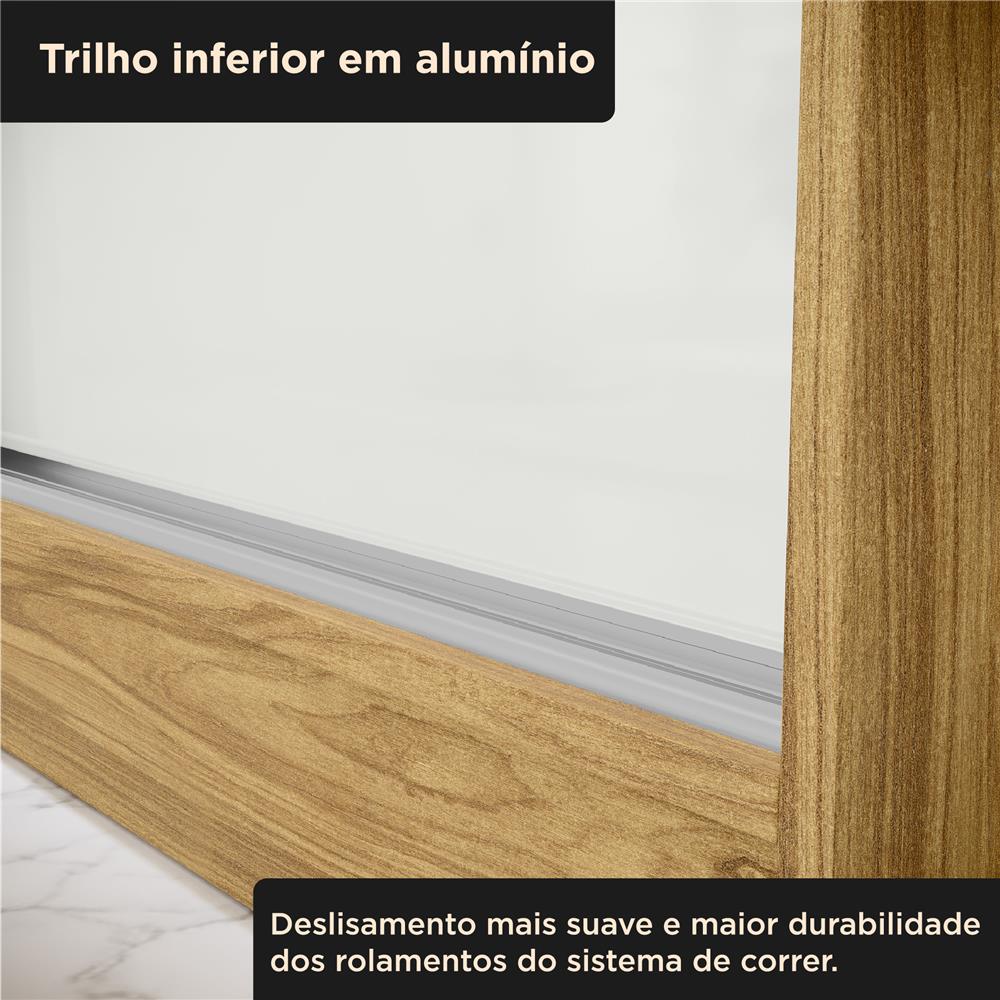 Guarda-roupa casal 3 portas de correr 2 gavetas Sírius  - marrocos / off-white RD055  