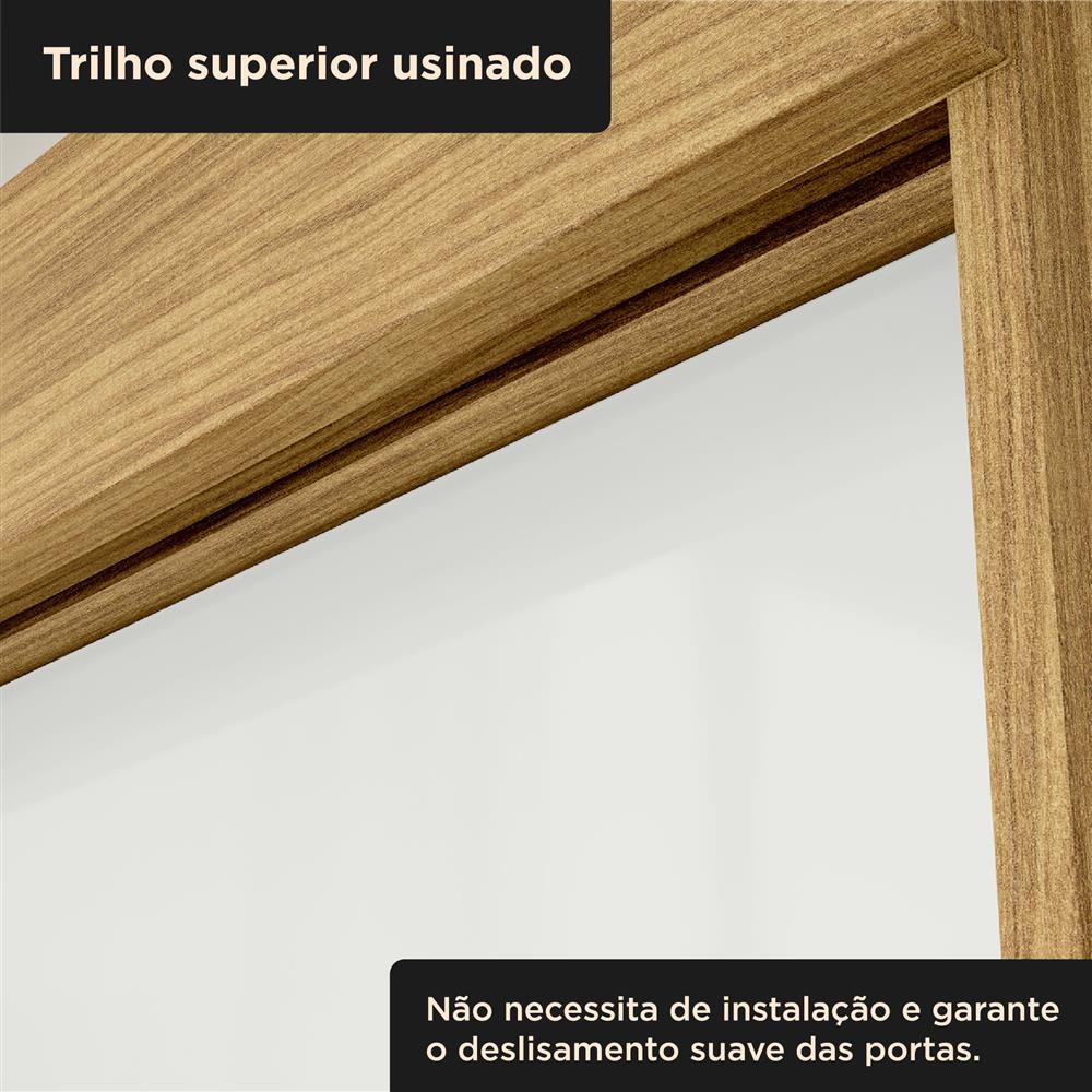 Guarda-roupa casal 3 portas de correr 2 gavetas Sírius  - com espelho - marrocos / off-white RD055.E 