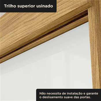 Guarda-roupa casal 3 portas de correr 2 gavetas Sírius  - com espelho - marrocos / off-white RD055.E 