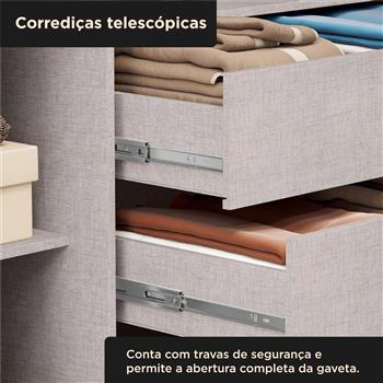 Guarda-roupa casal 3 portas de correr 2 gavetas Sírius  - com espelho - marrocos / off-white RD055.E 