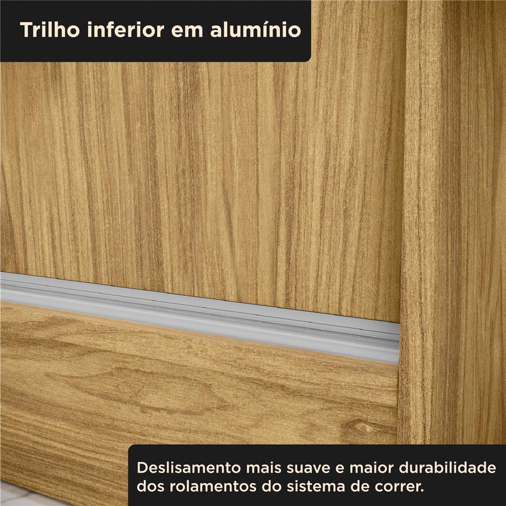 Guarda-roupa casal 3 portas de correr 2 gavetas Sírius  - com espelho - marrocos / off-white RD055.E 