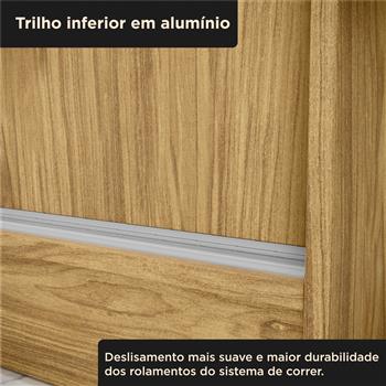 Guarda-roupa casal 3 portas de correr 2 gavetas Sírius  - com espelho - marrocos / off-white RD055.E 