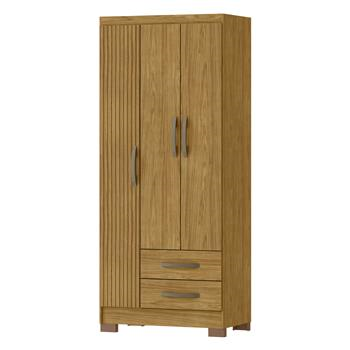 Guarda-roupa solteiro 3 portas 2 gavetas Santiago - marrocos / marrocos ripado RG174 