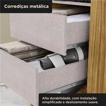 Guarda-roupa solteiro 3 portas 2 gavetas Santiago - marrocos / marrocos ripado RG174 