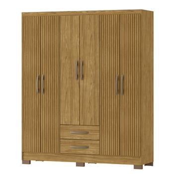 Guarda-roupa casal 6 portas 2 gavetas Santiago - marrocos / marrocos ripado RG119 