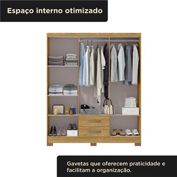 Guarda-roupa casal 6 portas 2 gavetas Santiago - marrocos / marrocos ripado RG119 
