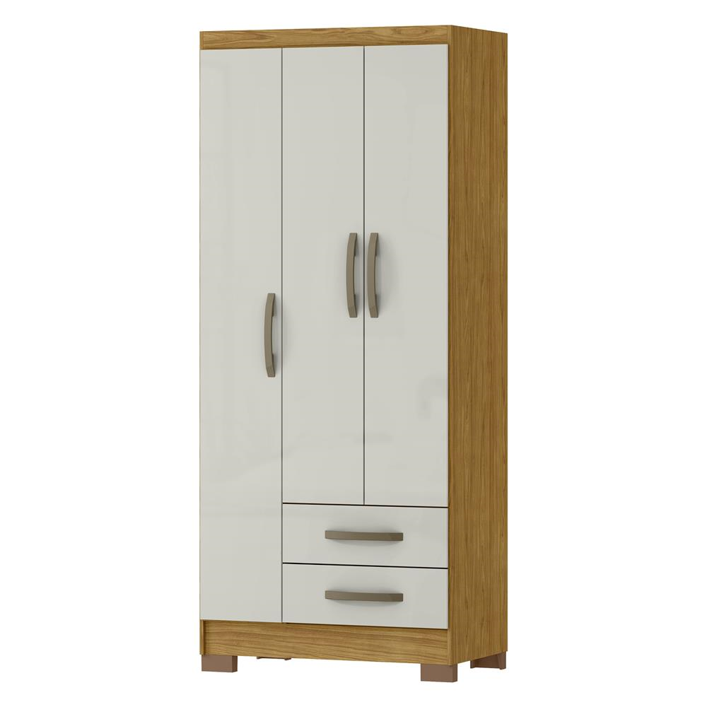 Guarda-roupa solteiro 3 portas 2 gavetas Santiago - marrocos / off-white RG174 