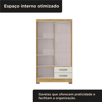 Guarda-roupa solteiro 4 portas 2 gavetas Santiago - marrocos / off-white RG120 