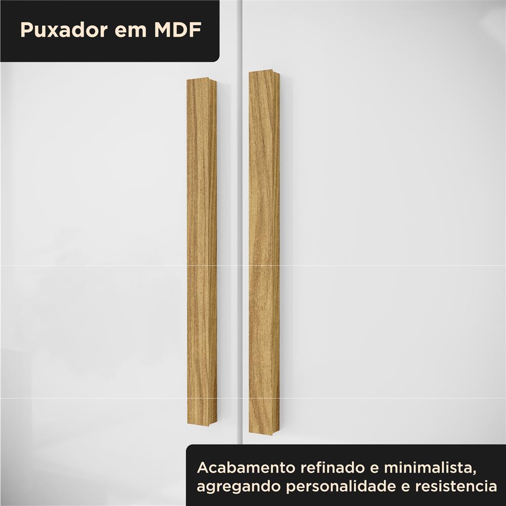 Guarda-roupa capelinha 4 portas 3 gavetas Capella com espelho - branco neve / branco neve RG139.E 