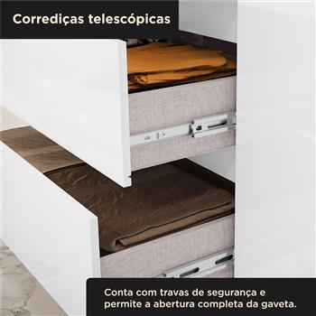 Guarda-roupa capelinha 4 portas 3 gavetas Capella com espelho - branco neve / branco neve RG139.E 