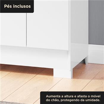 Guarda-roupa capelinha 4 portas 3 gavetas Capella com espelho - branco neve / branco neve RG139.E 