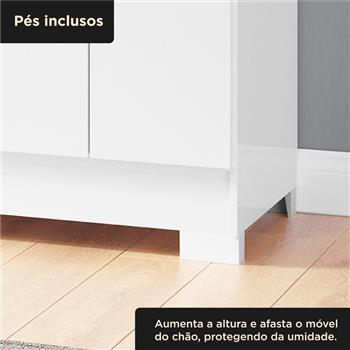 Guarda-roupa capelinha 4 portas 3 gavetas Capella com espelho - branco neve / branco neve RG139.E 