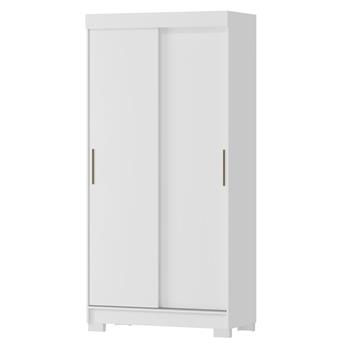 Guarda-roupa solteiro 2 portas de correr 2 gavetas Antares - branco neve / branco neve  RD041 