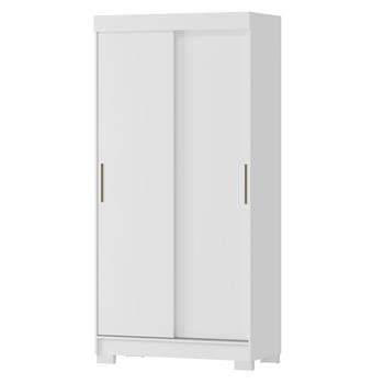 Guarda-roupa solteiro 2 portas de correr 2 gavetas Antares - branco neve / branco neve  RD041 