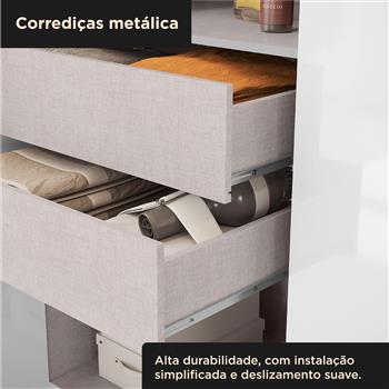 Guarda-roupa solteiro 2 portas de correr 2 gavetas Antares - branco neve / branco neve  RD041 